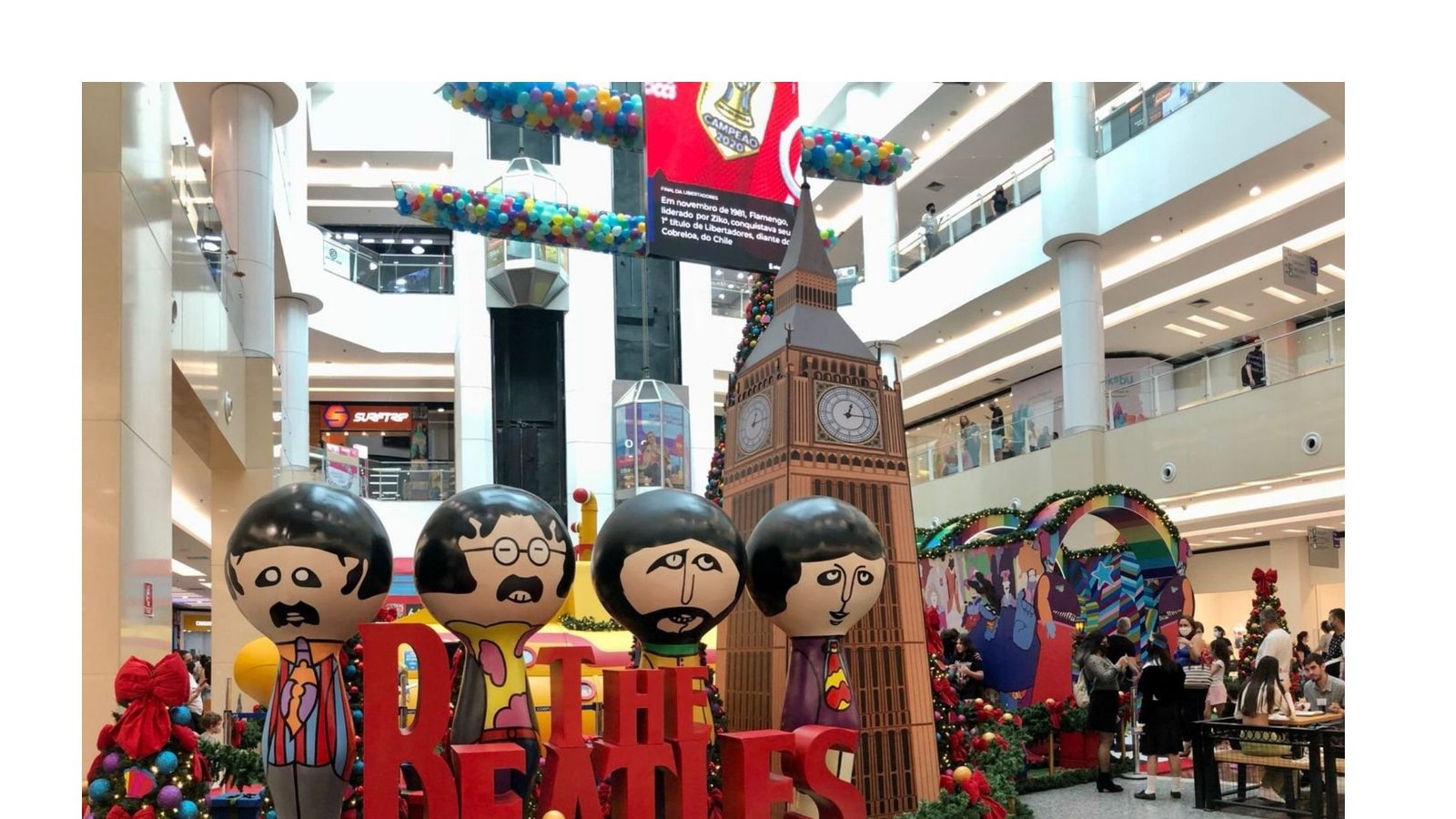 Visitantes ainda podem conferir Decoração de Natal inédita dos Beatles no Complexo Tatuapé