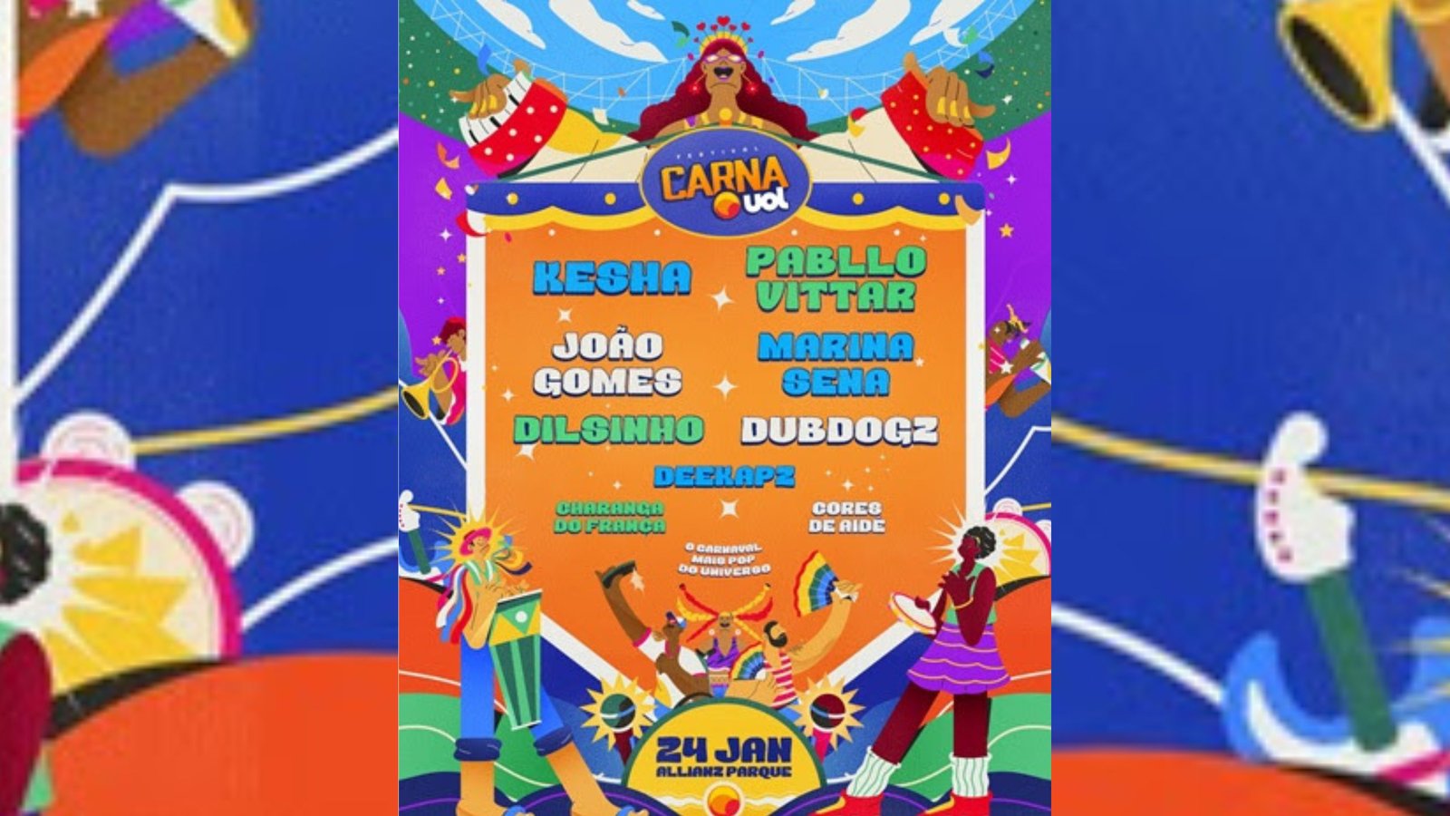 CarnaUOL 2026: Pabllo Vittar, Kesha e João Gomes lideram a 11ª edição que promete unir ritmos do Nordeste e de São Paulo