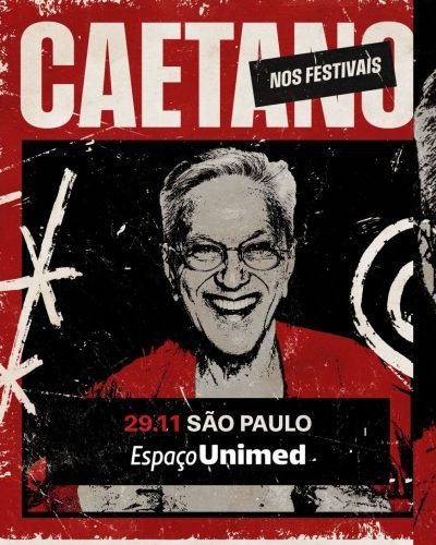 Caetano Veloso anuncia o show Caetano nos Festivais no Espaço Unimed em novembro
